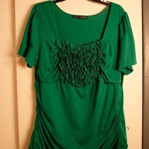 Maurices Kelly Green Ruffled Top